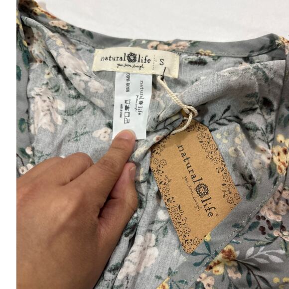 NWT Natural Life Womens Small Sanibel Island Caftan Floral Beachy Batwing Dress - Picture 8 of 9